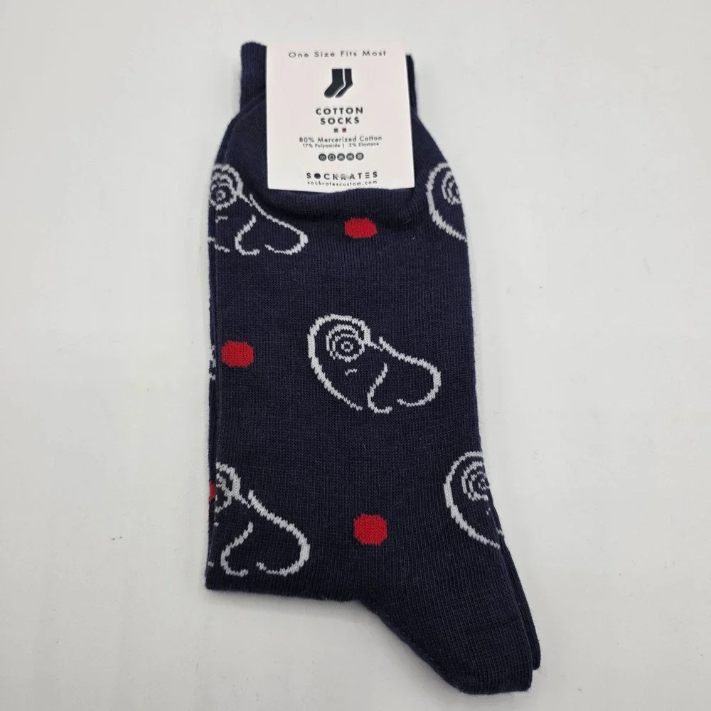 Sockrates Cotton Crew Socks Ram & Heart Stethoscope Print One Size Fits Most New